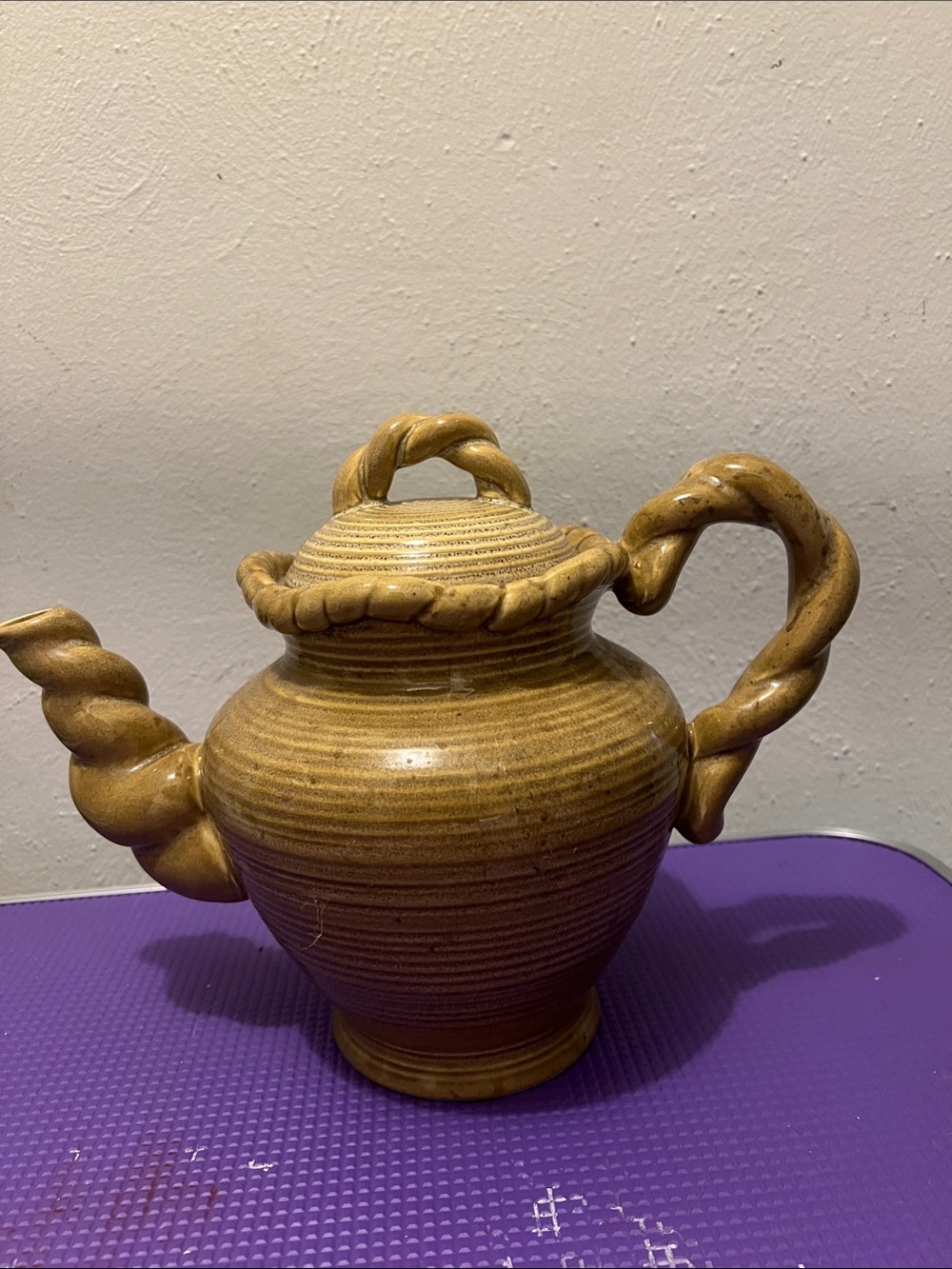 Pacific Rim Handcrafted Ceramic Teapot in Honey Brown